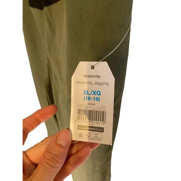 NWT Women's Maternity Green Leggings Size XL - Picture 3 of 5